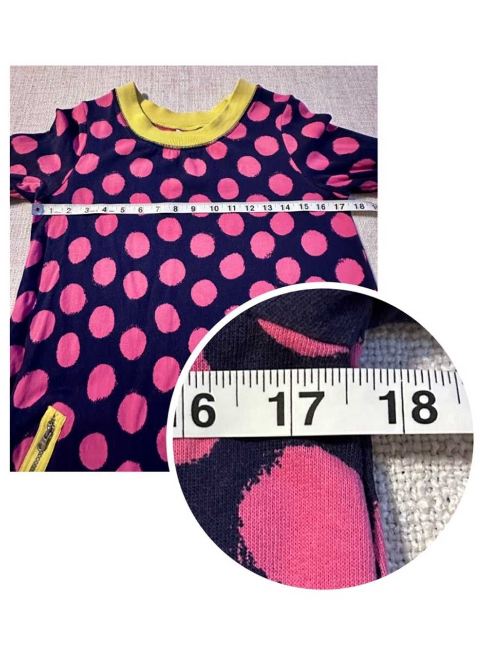 HANNA ANDERSSON Pink Navy Polka Dot Long Sleeve Dress Whimsical Girl 160 14-16 - Picture 7 of 11